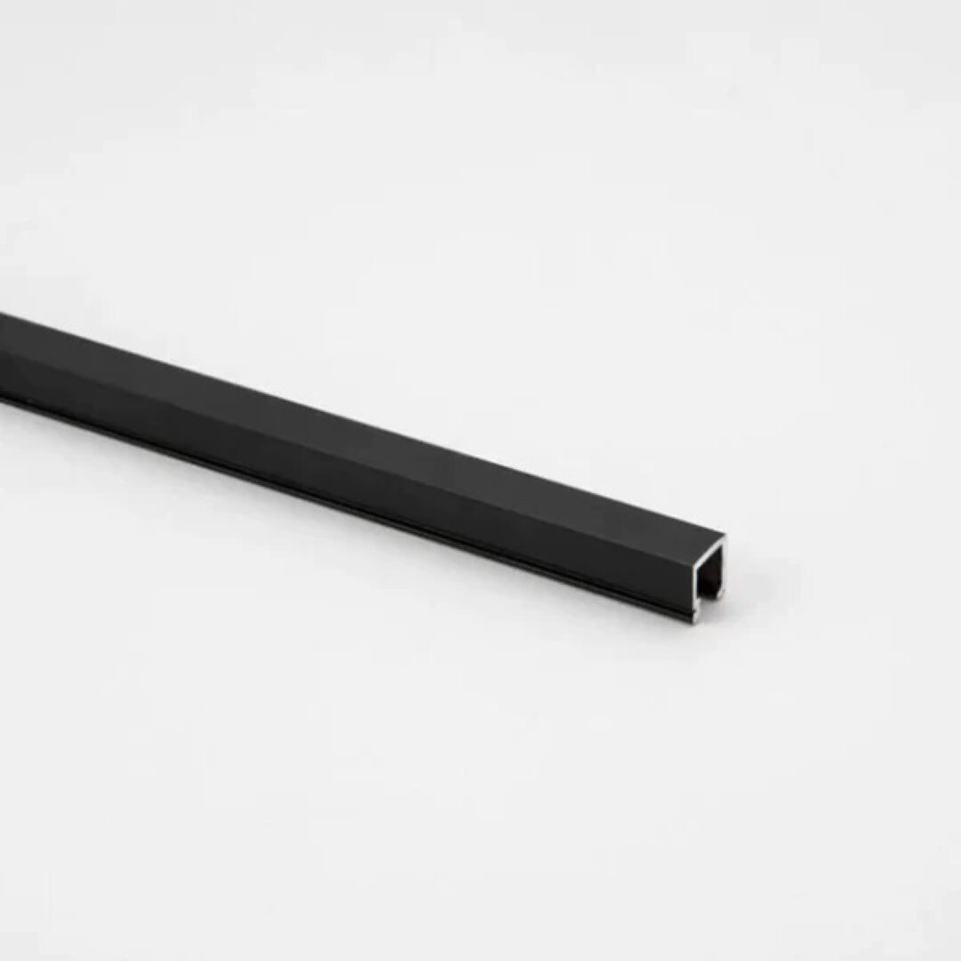 Listel recto alum - negro mate - 10 mm MOLDUMET