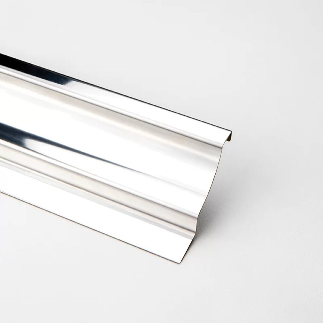 Listel recto alum - aur80 plateado brillo - 10mm MOLDUMET